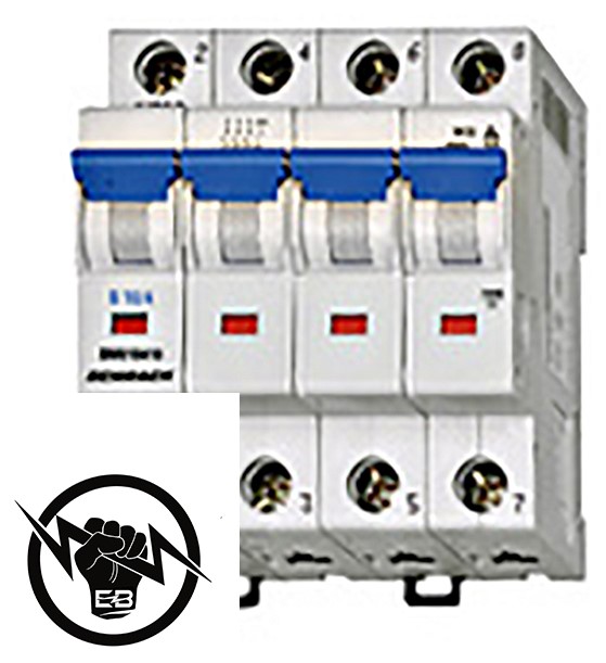 Миниатюрен автоматичен прекъсвач B 50A, 4Р, 6kA 400V