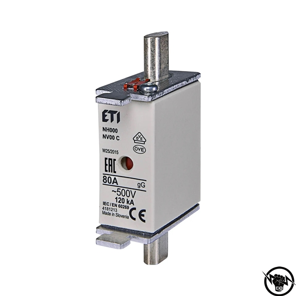 ВЛОЖКА ВПНН-00C 80А gG/gL 004181213 ETI 500V 80 A