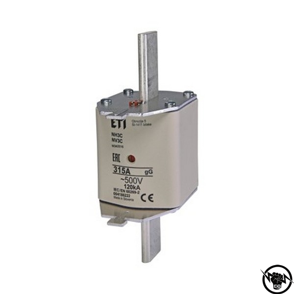 ВЛОЖКА ВПНН-3 315А gG/gL 004186222 ETI 500V 315 A