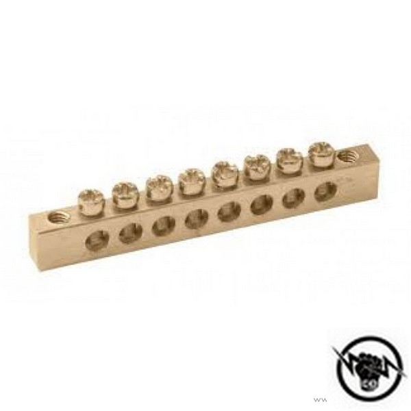 МЕСИНГОВА ШИНА НУЛЕВА E8х8 1m,144 отв.BL504 400V 160A