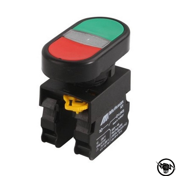 ДВОЕН БУТОН СВЕТЕЩ 1NO/1NC 230V AC