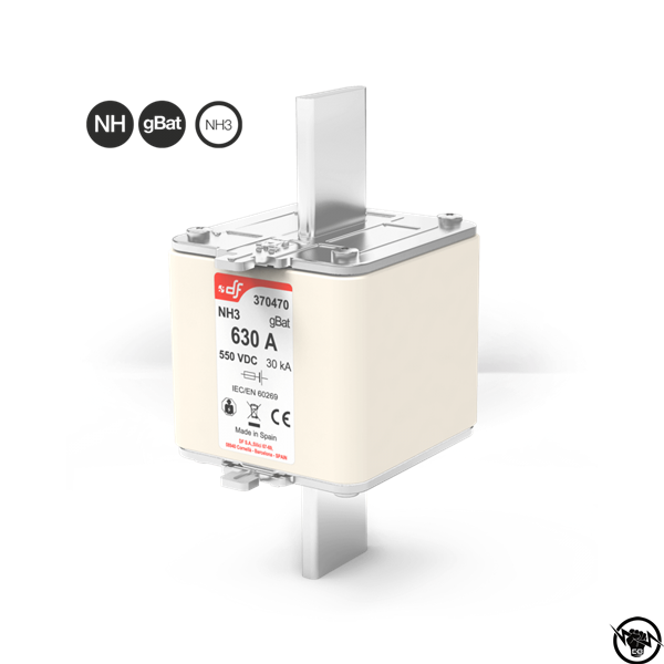 Стопяем предпазител - NH3, gBat, 440V DC, 500A, за защита на батерии
