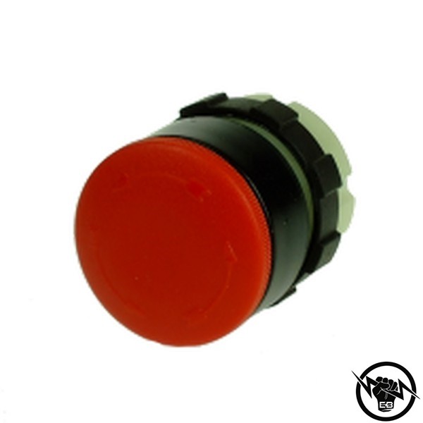 Авариен стоп бутон - 28mm, червен, монтажен отвор Ф22, освобождаване със завъртане