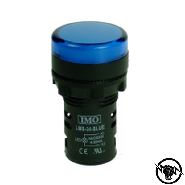 Индикатор - моноблок, монтажен отвор - Ф22, IP65, LED - 230VAC, син