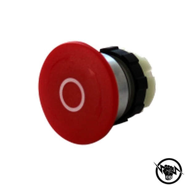 Авариен стоп бутон - 40mm, червен със символ O, монтажен отвор Ф22, освобождаване със завъртане