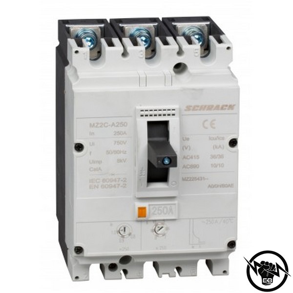 Прекъсвач с лят корпус MZ3, Тип A, 3P, 50kA, 315A