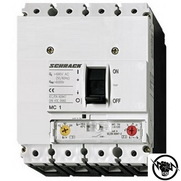 Автоматичен прекъсвач MC1 Тип A, 4Р, 25kA, 80A