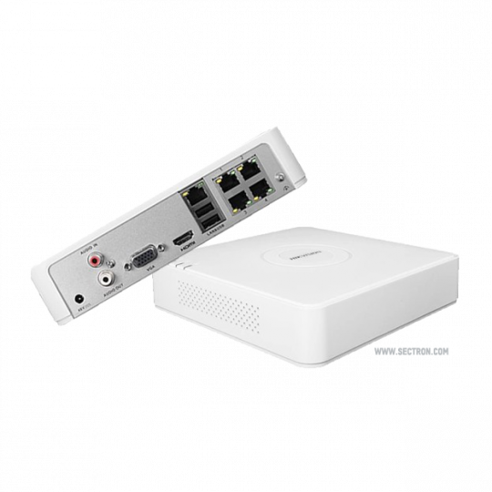4-канален мрежов рекордер/сървър с 4 вградени PoE порта (max 36W)