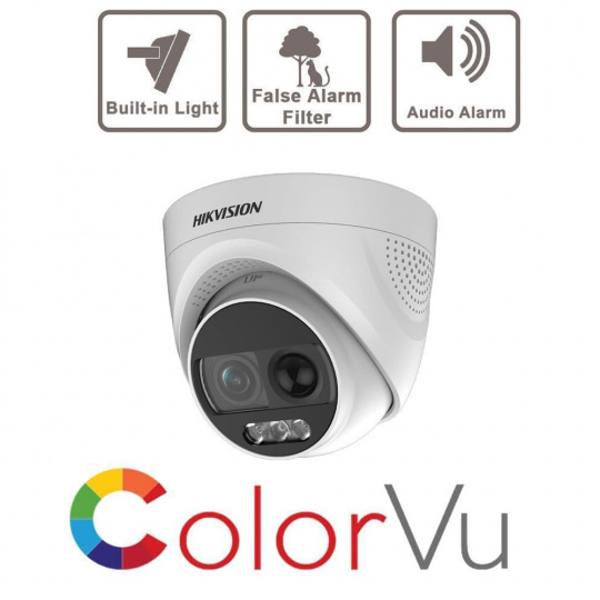 2 MP ColorVu HD-TVI куполна алармена камера за видеонаблюдение с